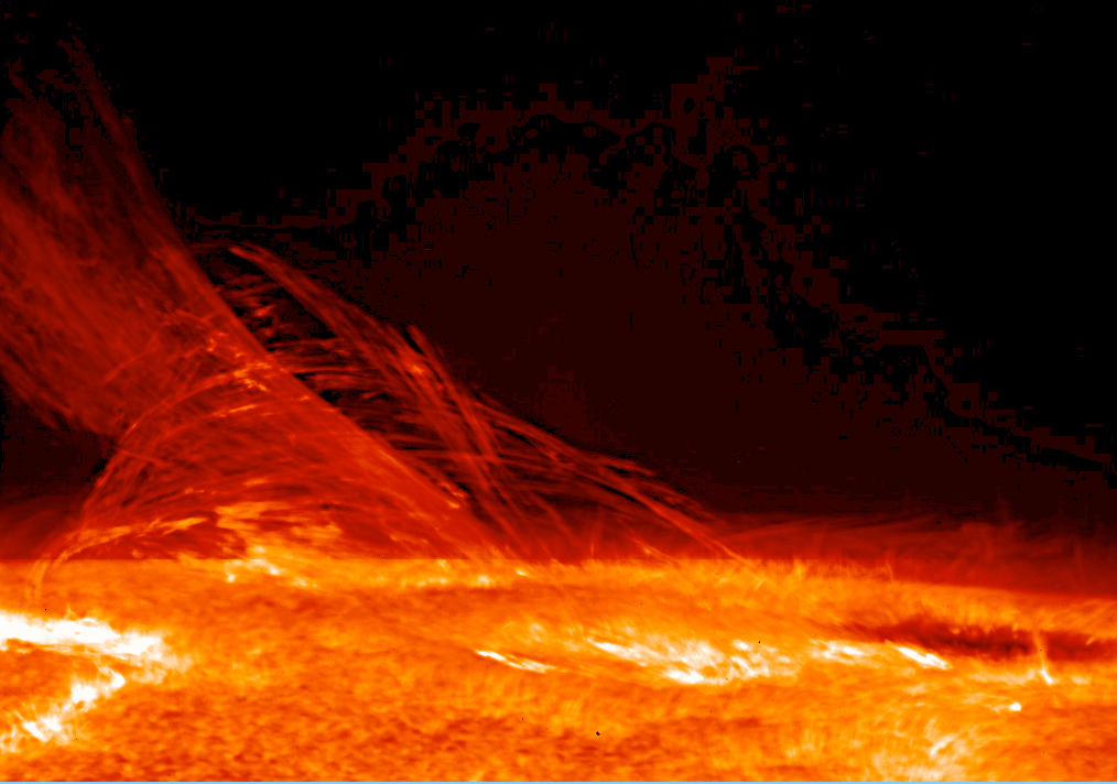 Des filaments de plasma observés sur le Soleil par Hinode. JAXA // Source : JAXA/NASA