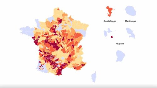 La carte des restrictions d'eau en place en France // Source : VigiEau