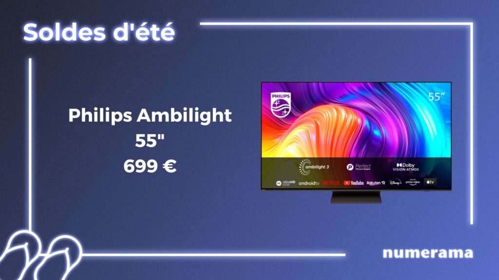 Le téléviseur de Philips Ambilight de 55" est soldé à 699 €