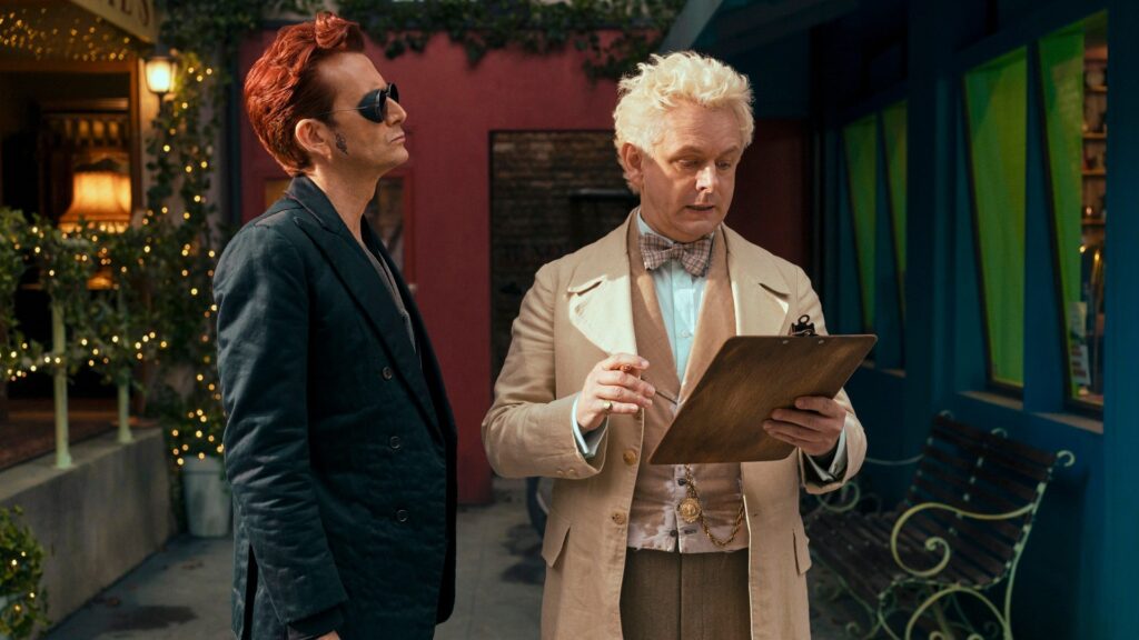 David Tennant et Michael Sheen dans Good Omens // Source : Prime Video