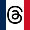 Le logo de Threads sur un drapeau français. // Source : Numerama