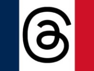 Le logo de Threads sur un drapeau français. // Source : Numerama