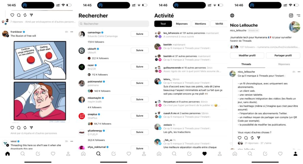 L'interface de Threads ressemble à celle de Twitter.