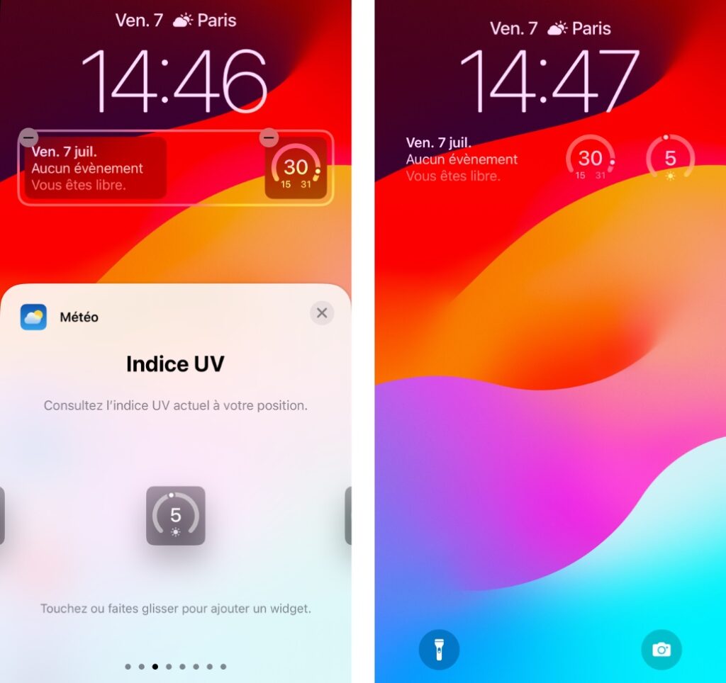 L'indice UV en permanence, c'est possible sur iOS 16 et iOS 17.