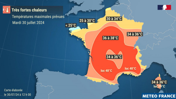 Une vague de chaleur du sud au nord de la France en juillet 2024