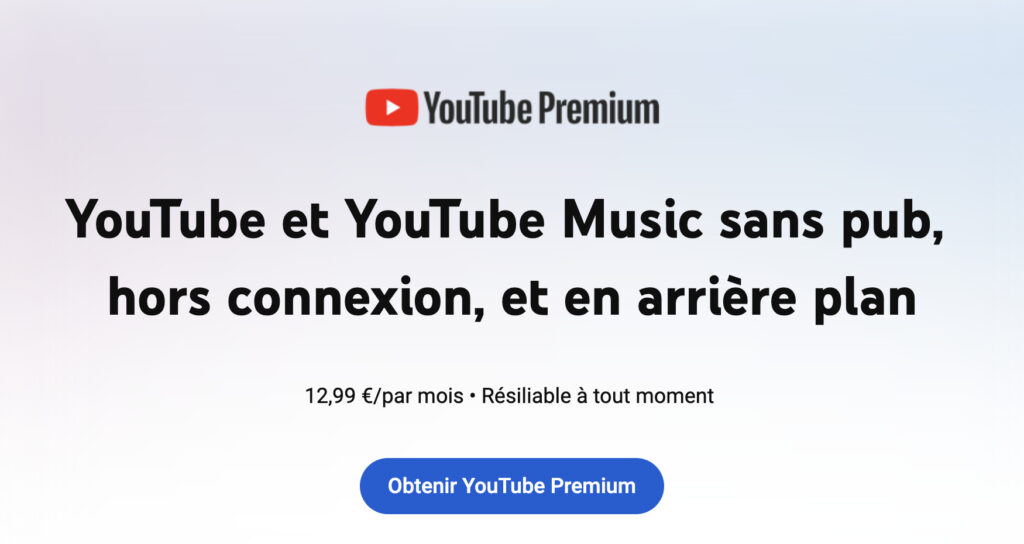 Sur YouTube, le nouveau prix de Premium est déjà mis en avant.