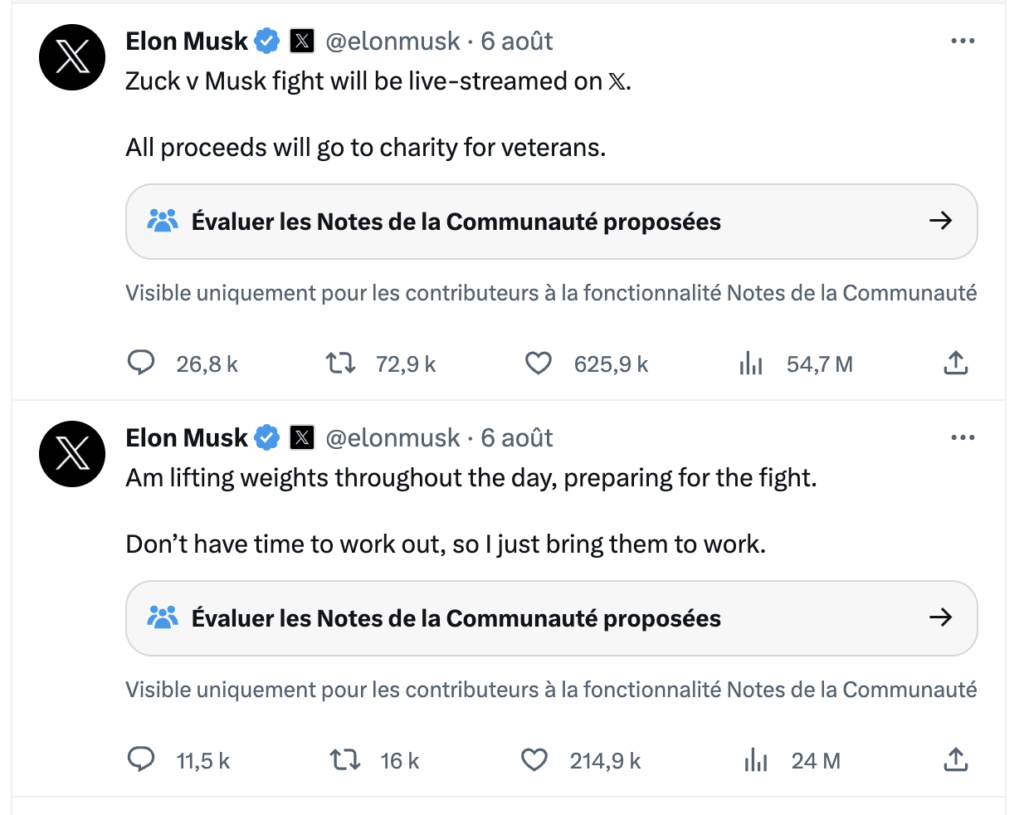 Par surprise, Elon Musk a relancé son projet de combat ce week-end.