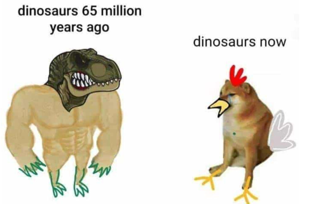 Les dinosaures avant VS les dinosaures maintenant