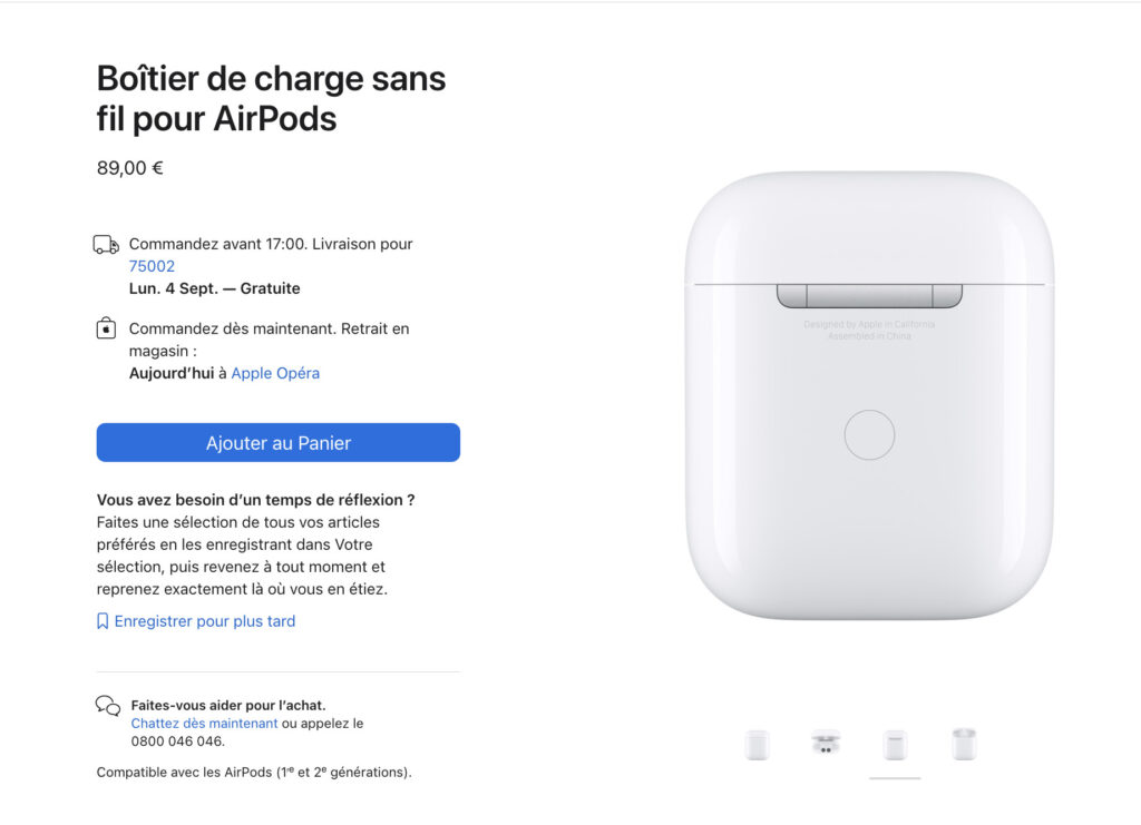 Les propriétaires d'AirPods peuvent passer à la recharge sans-fil avec ce boîtier optionnel.