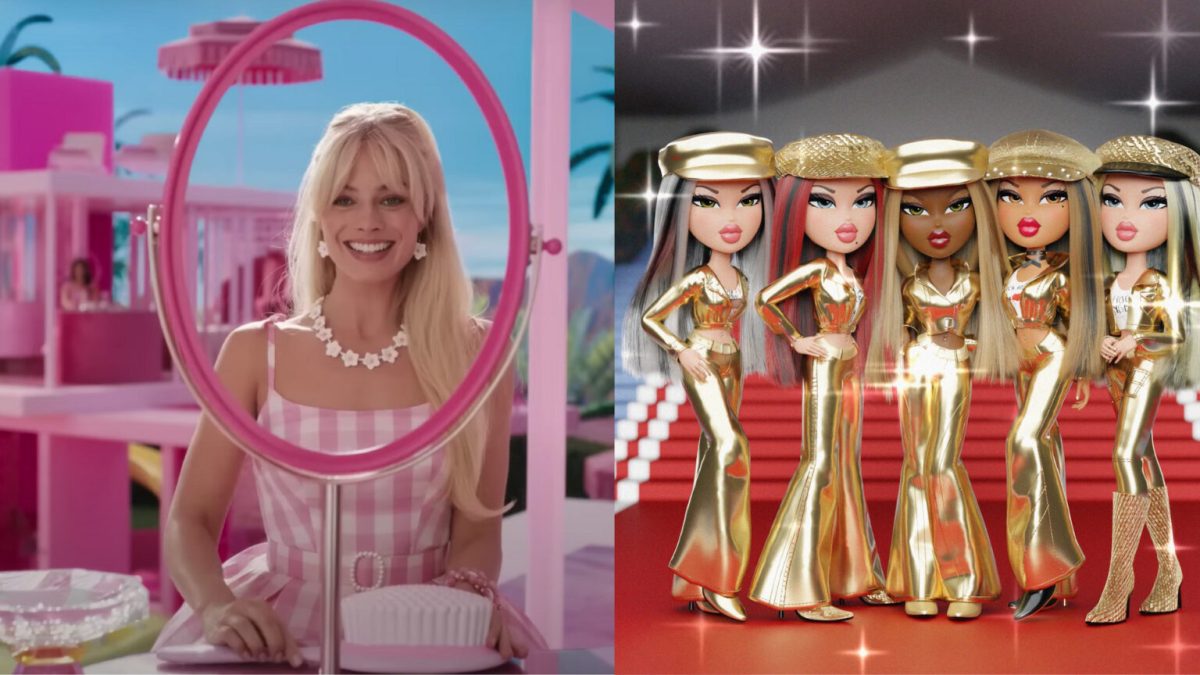 Barbie et les Bratz, des rivales légendaires.  // Source : Warner Bros sur Youtube et Bratz sur Twitter. Montage Numerama avec Canva.