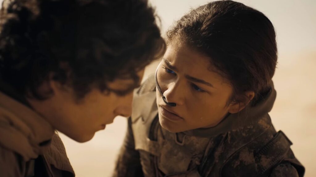 Zendaya et Timothée Chalamet dans Dune 2 // Source : Warner