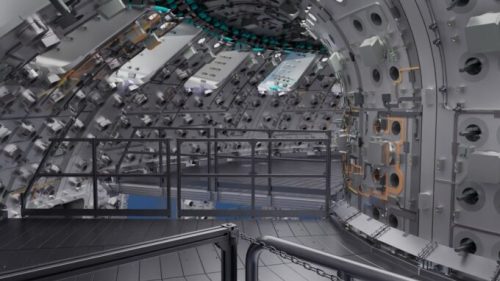Source : Représentation de l'intérieur, simulé, d'ITER (Brigantium and Bentley Systems)