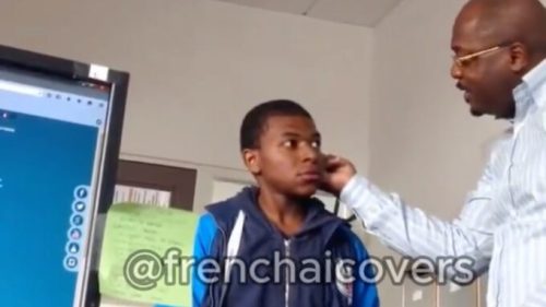 Cette vidéo montre un faux Kylian Mbappé enfant. // Source : French AI Covers