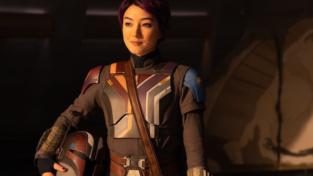 Sabine in her Mandalorian costume in Star Wars Ahsoka.  // Source: Lucasfilm/Disney+