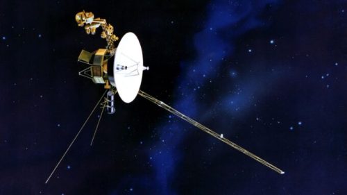 Vue d'artiste d'une sonde Voyager. // Source : NASA/JPL (image recadrée)