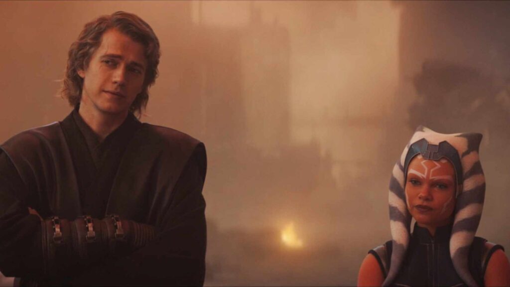 Anakin et Ahsoka, lors de sa formation // Source : LucasFilm / Disney+