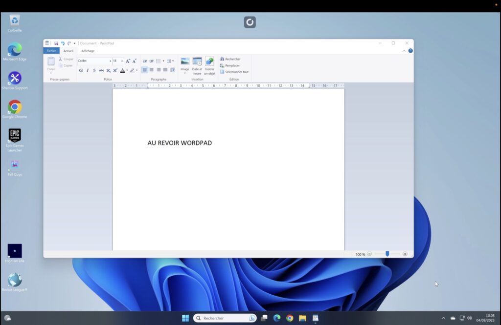 L'interface de WordPad ressemble à celle de Word.