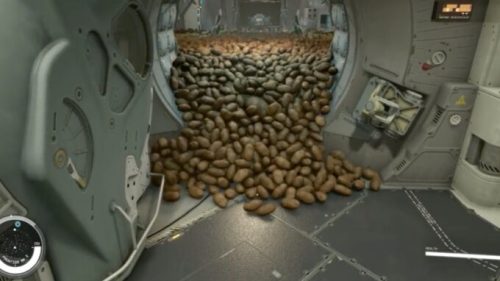 Des milliers de pommes de terre dans Starfield // Source : Reddit
