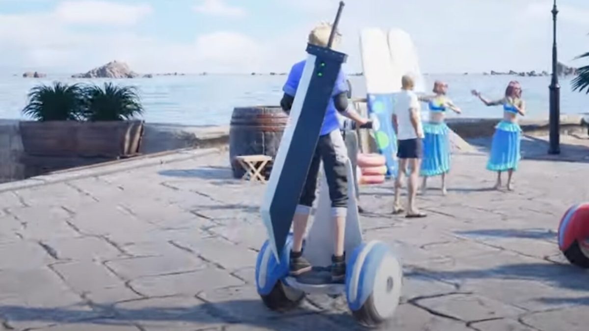 Cloud en Segway dans Final Fantasy VII Rebirth // Source : Capture YouTube