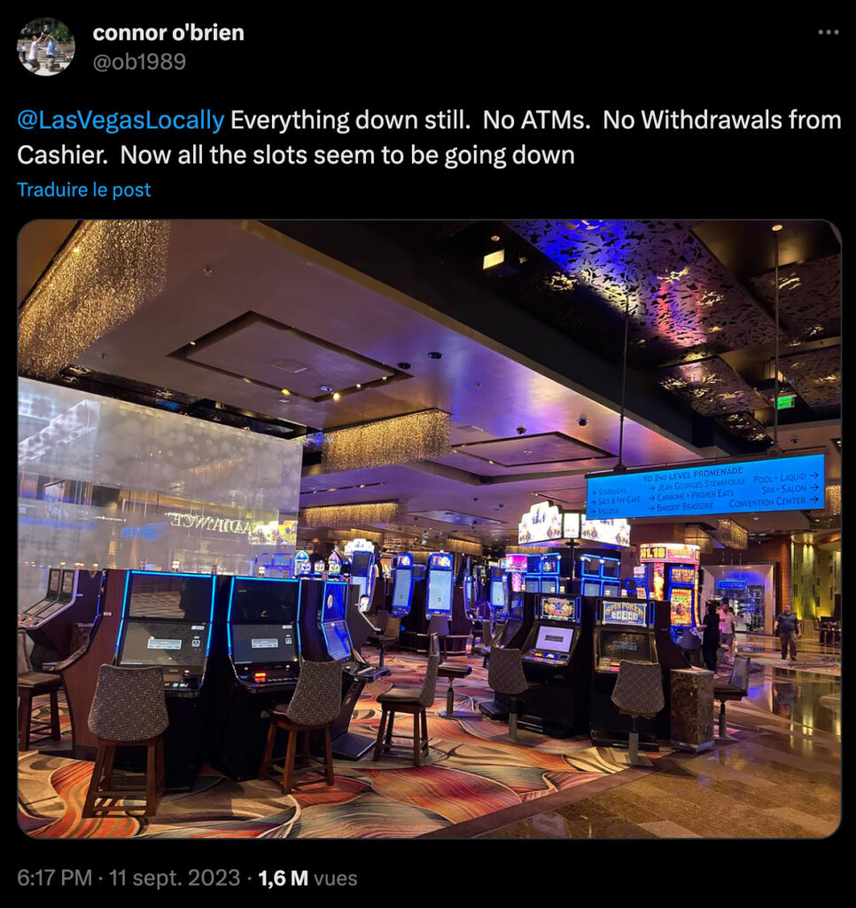 Les halls vides des Casinos // Source : X / Connor O'Brien