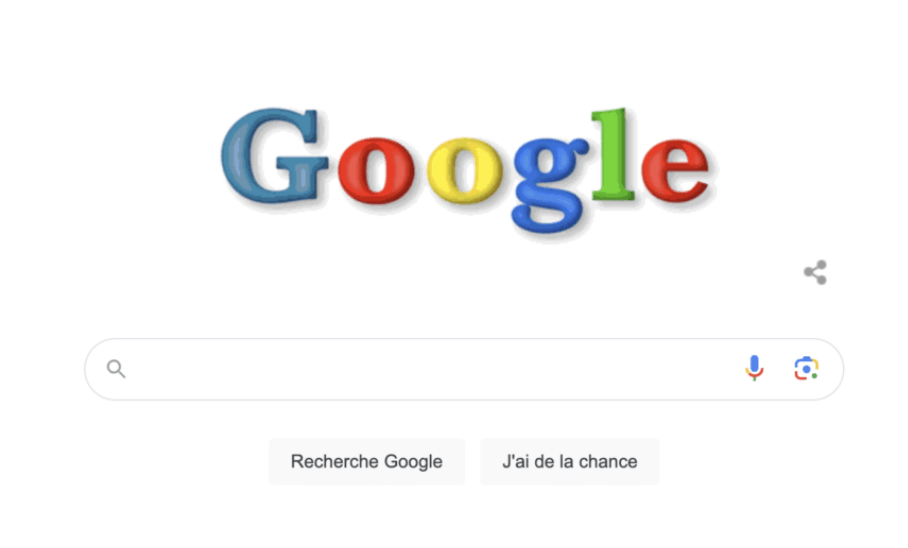 Un des premiers logos de Google, rétabli à l'occasion du 25ème anniversaire.