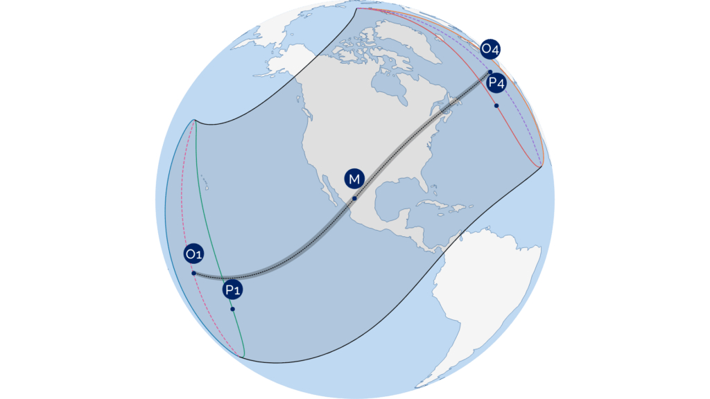 Visibility of the eclipse of April 8, 2024. // Source: IMCCE