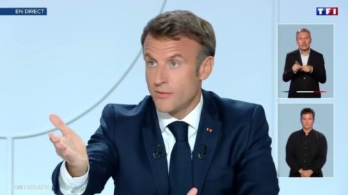 Emmanuel Macron le 24 septembre 2023. // Source : TF1