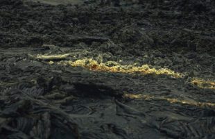Lave trouvée dans le Holuhraun, en Islande. // Source : DLR, Daniel Beckmann