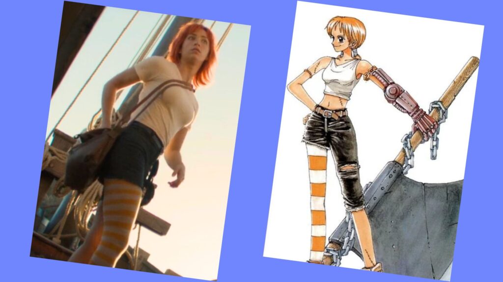 Nami au début de la série, Nami dans le concept art de 1997. // Source : Netflix/Eiichido Oda