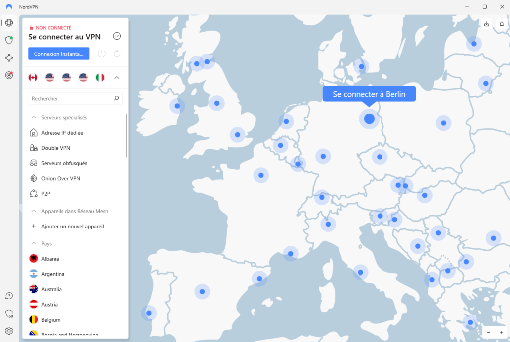 NordVPN interface windows test numerama