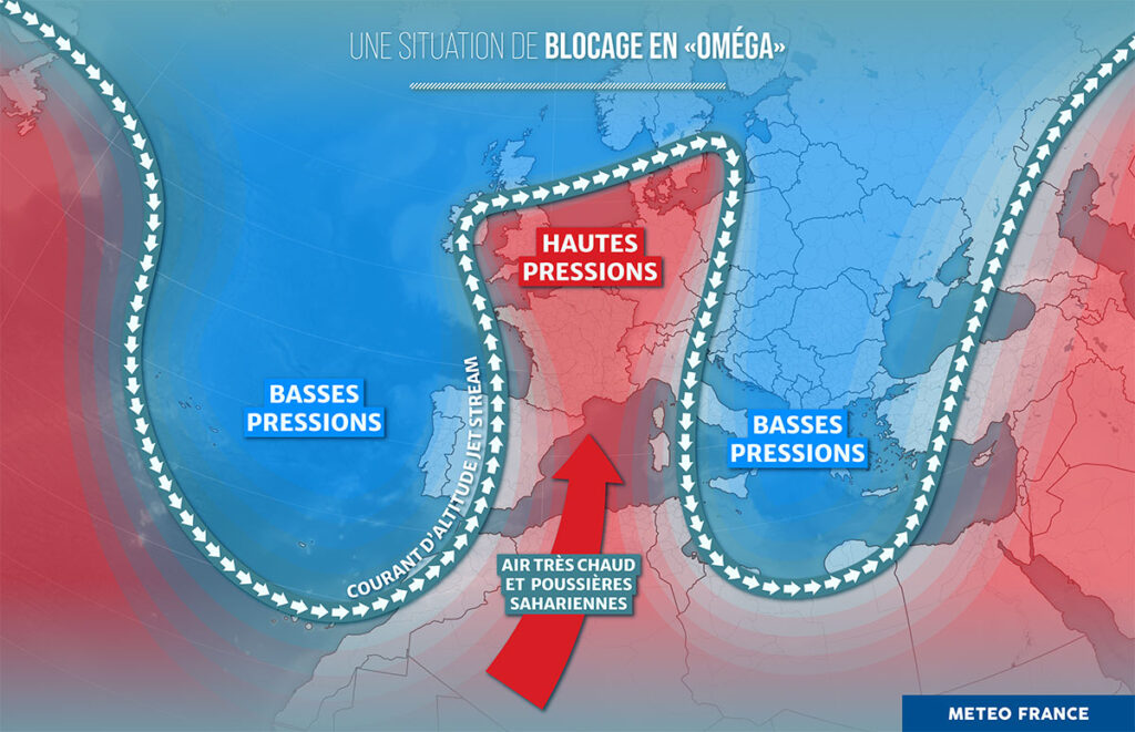 Le blocage oméga s'appelle ainsi car il ressemble visuellement à la lettre grecque. // Source : Météo-France