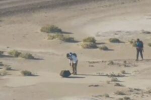 OSIRIS-REx dans le désert de l'Utah. // Source : Capture d'écran Nasa