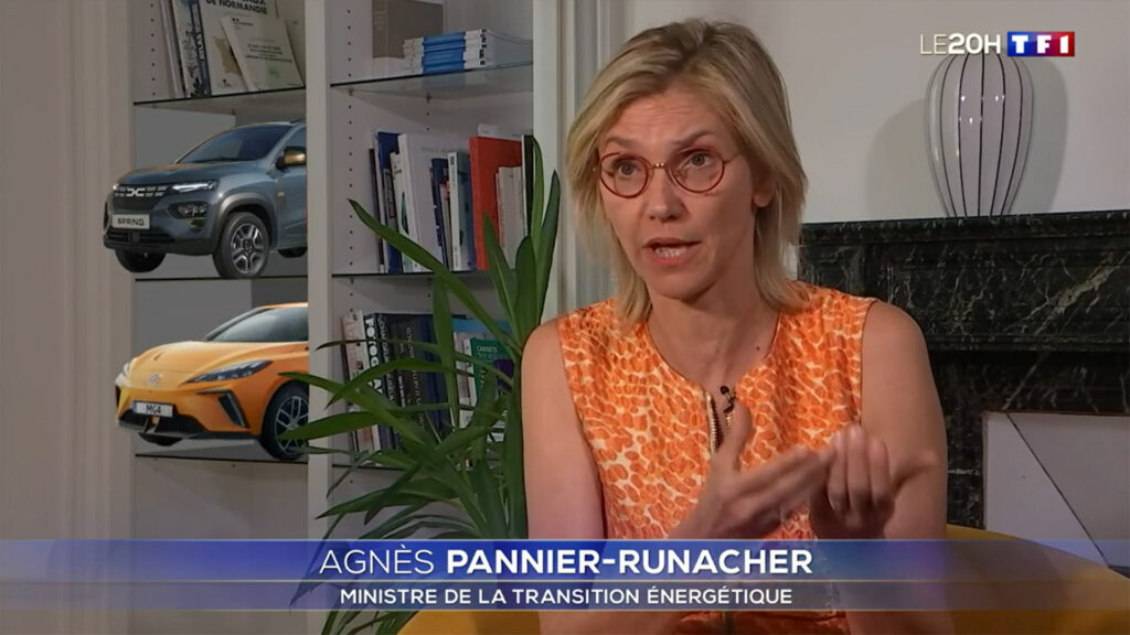 Ministre Agnes Pannier-Runacher, sur le bonus éco // Source : Extrait vidéo TF1