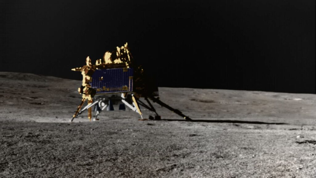 Vikrama na Księżycu.  // Źródło: ISRO/Thomas Appéré