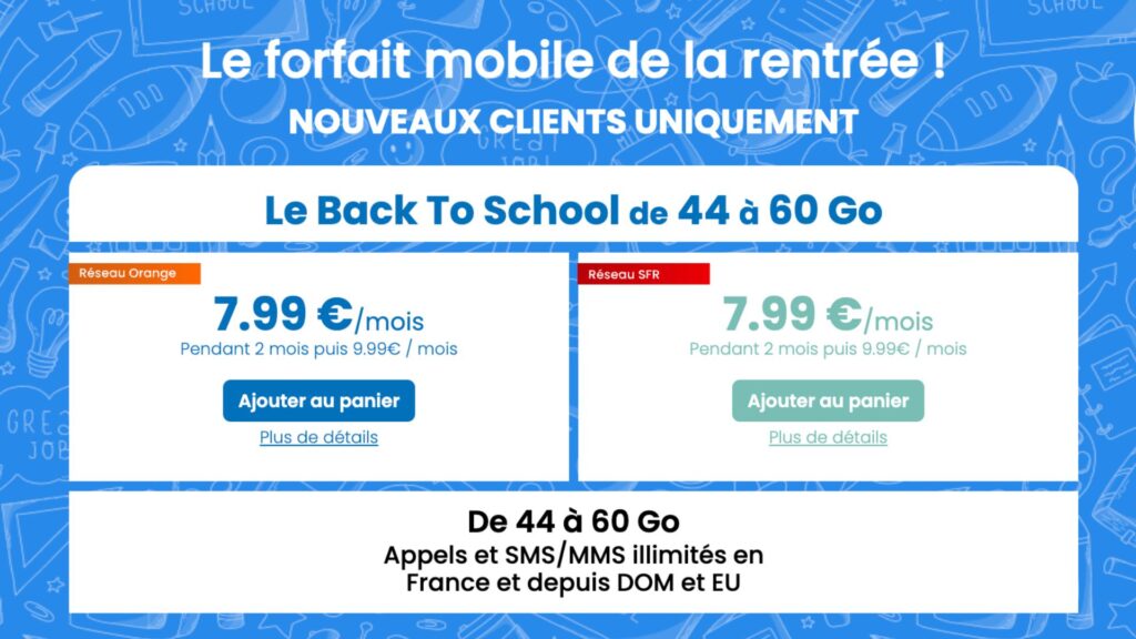 Back-to-school mobile offers from the operator YouPrice // Source: Screenshot 