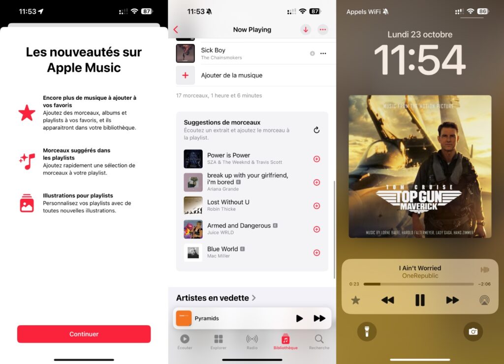 Quelques unes des nouveautés d'Apple Music.