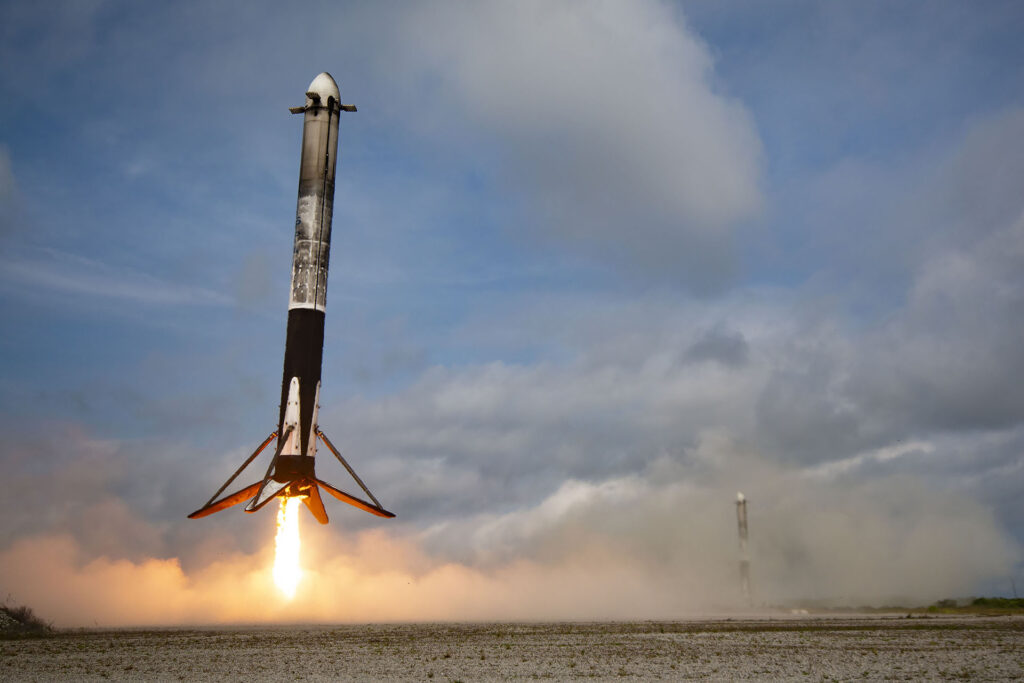 boosters atterrissage falcon heavy