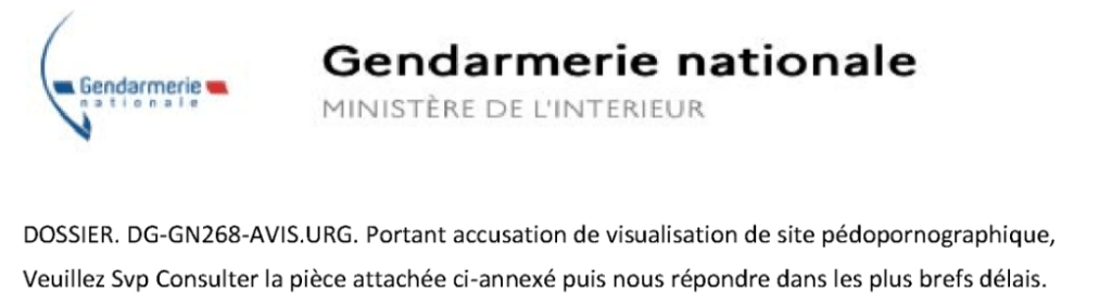 Un faux mail envoyé depuis une adresse piratée. // Source : Numerama