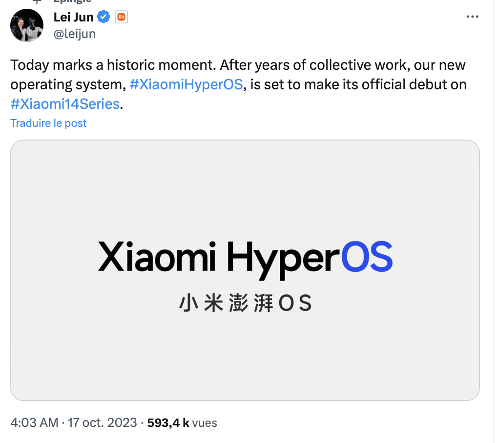 Lei Jun, l'emblématique patron de Xiaomi, a annoncé en personne le changement de nom.