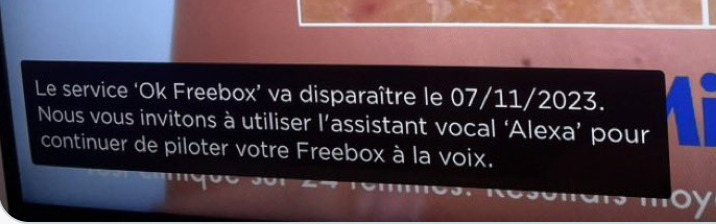 Le message qui apparaît chez les propriétaires d'un Freebox Player Devialet.