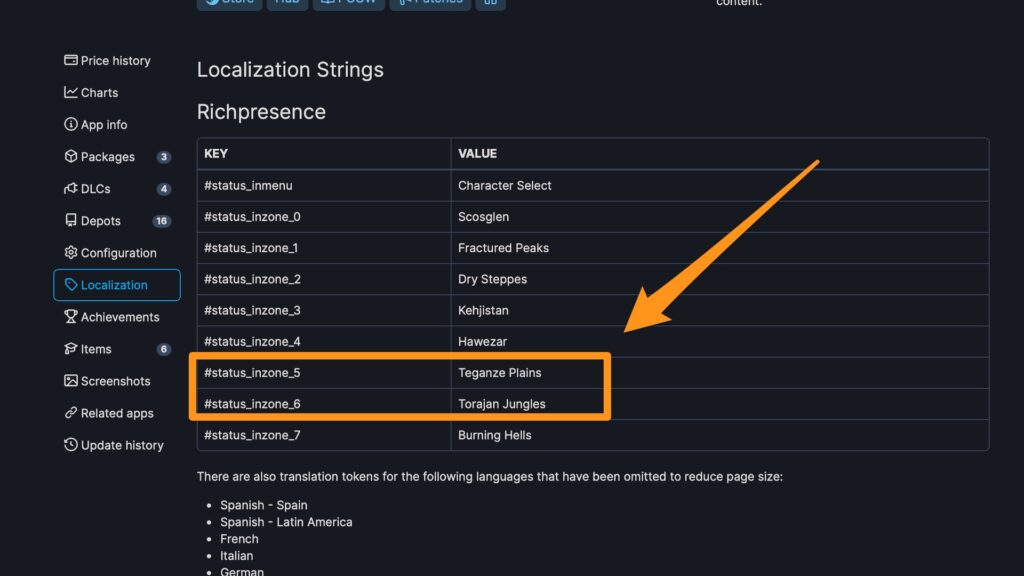 Deux régions inédites dans Diablo IV // Source : SteamDB