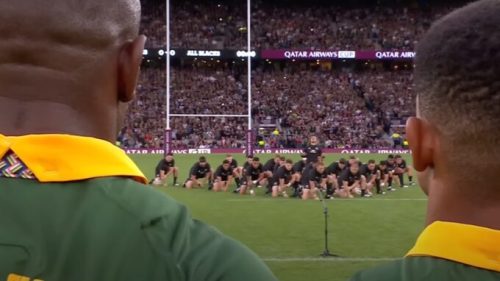 Afrique du Sud versus Nouvelle-Zélande en Coupe du monde de rugby // Source : Capture YouTube L'Équipe