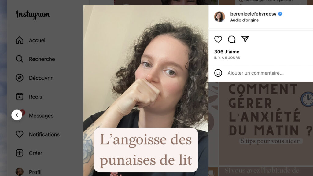 Bérénice Lefebvre sensibilise les abonnés sur son compte Instagram. // Source : Instagram/Capture d'écran Numerama.