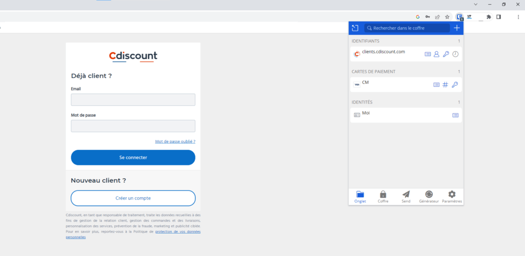 cdiscount remplissage bitwarden