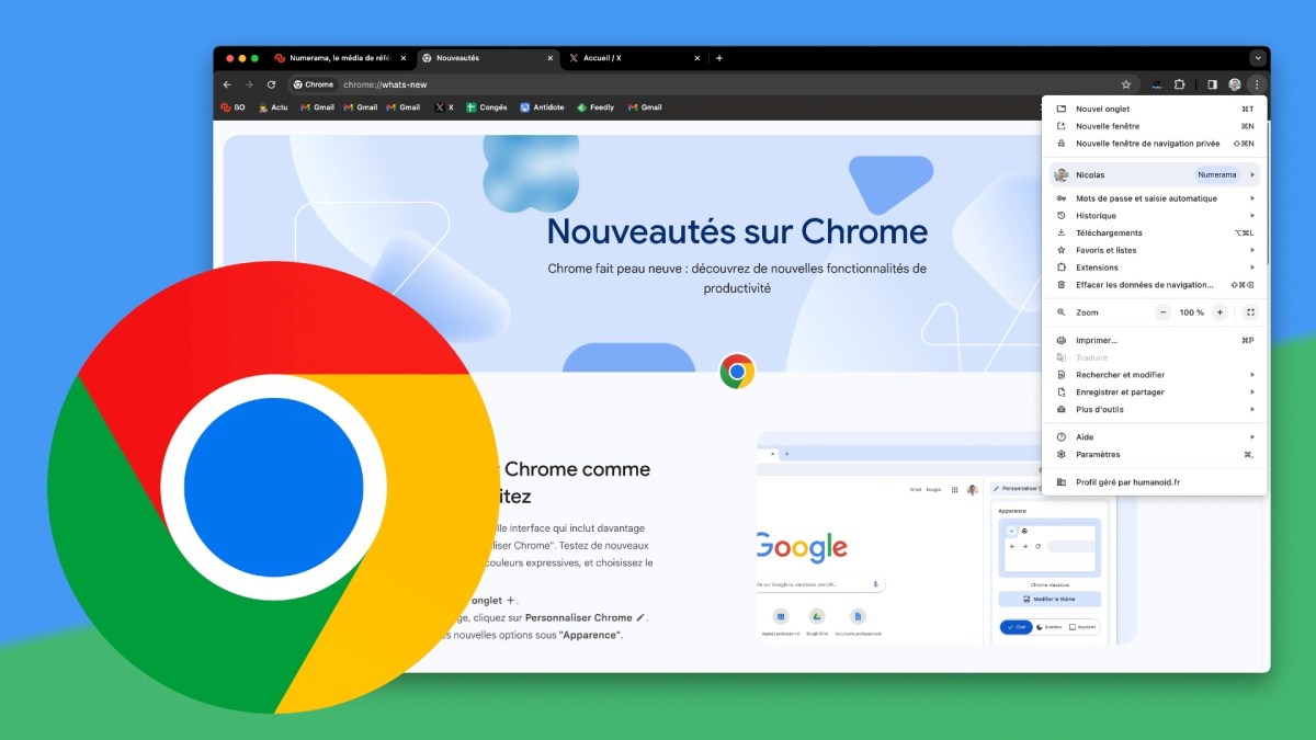 Google Chrome Redesign // Source : Numerama