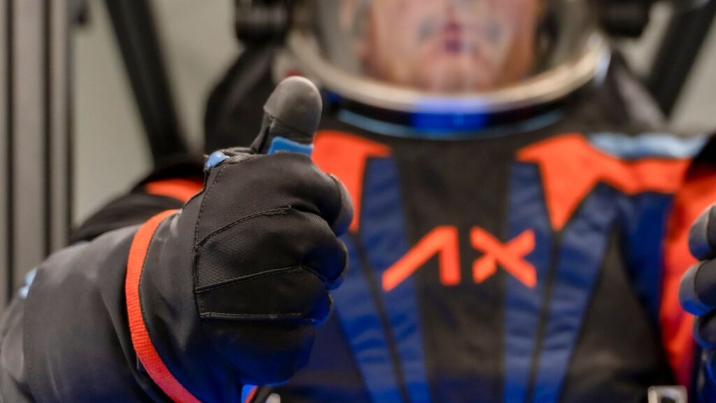 Axiom Space AxEMU spacesuit.  // Source: Axiom Space