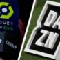 Le logo de DAZN à côté de celui de la Ligue 1 et de Canal+. // Source : DAZN