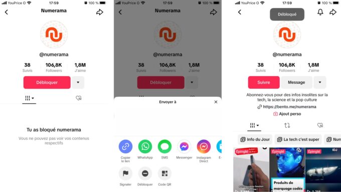 Comment débloquer quelqu'un sur TikTok ? - Numerama