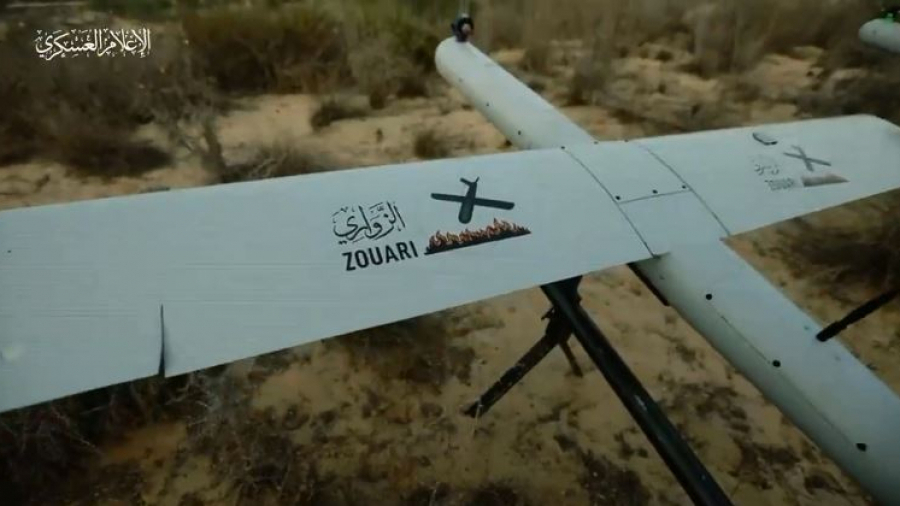 Le Hamas met en avant son nouveau drone. // Source : Drone Sec