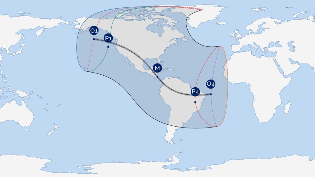 Visibilité de l'éclipse solaire du 14 octobre 2023. // Source : IMCCE